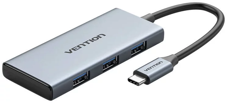 USB Hub Vention USB-C to HDMI, 3x USB 3.0, SD, TF Hub TOOHB 0.15m Gray