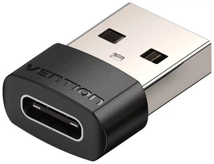 Adaptér Vention USB 2.0 Male to USB-C Female Adapter CDWB0 Black PVC
