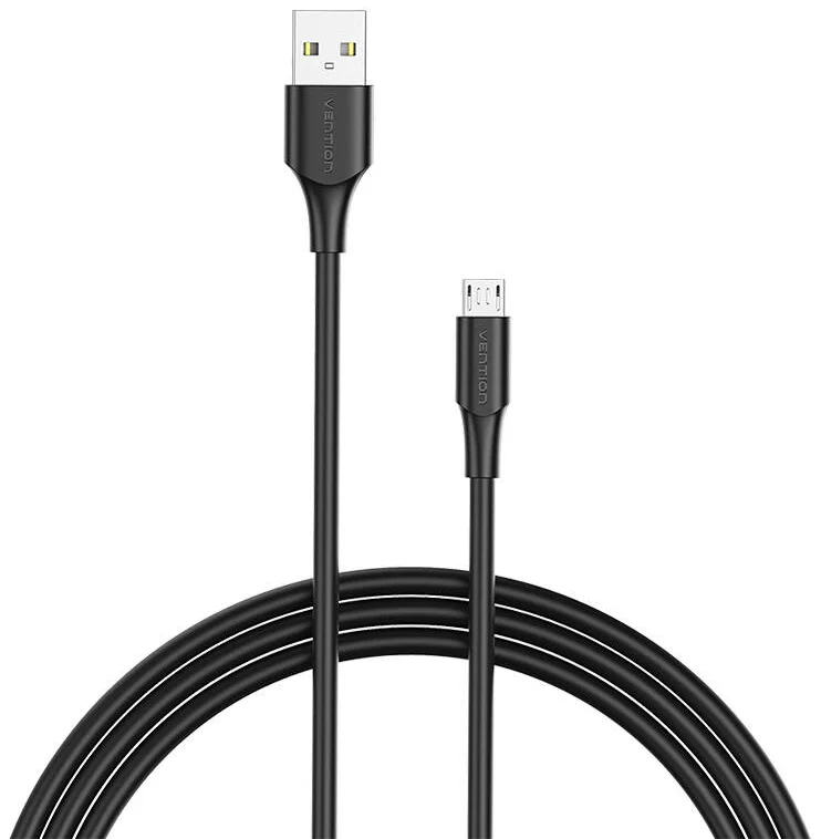 Kábel Vention Cable USB 2.0 Male to Micro-B Male 2A 1m CTIBF (black)