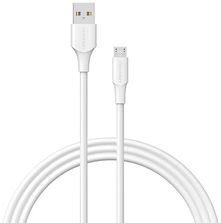 Kábel Vention Cable USB 2.0 Male to Micro-B Male 2A 2m CTIWH (white)