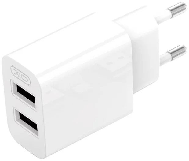 Nabíječka XO Wall charger L109  2x USB-A, cable USB Type-C,  2.4A (white)