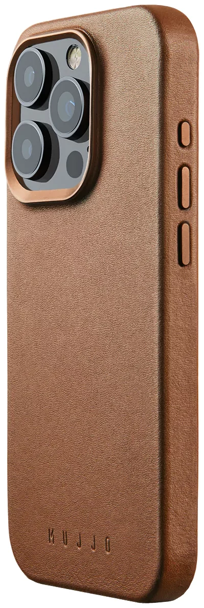 Levně Kryt Mujjo Full Leather Case for iPhone 15 Pro - Dark Tan