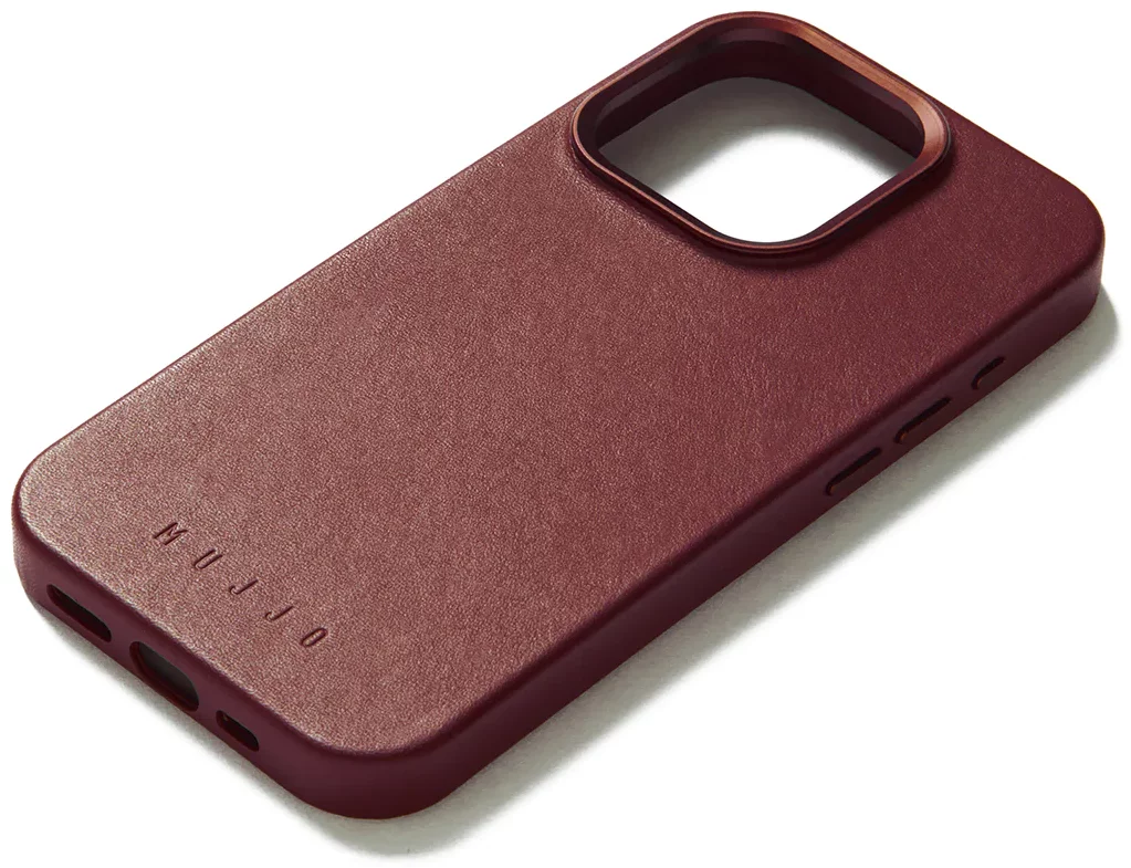 Tok Mujjo Full Leather Case for iPhone 15 Pro - Burgundy