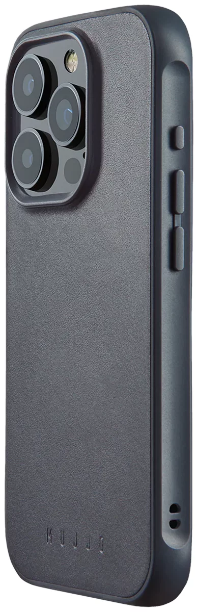 E-shop Kryt Mujjo Full Leather Shield Case for iPhone 15 Pro - Steel Blue