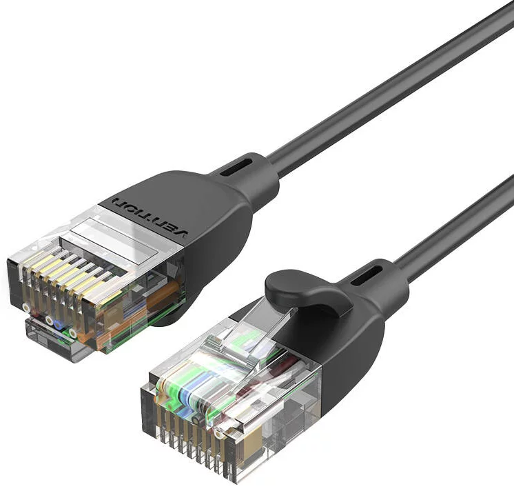 Kábel Vention Network Cable UTP CAT6A IBIBI RJ45 Ethernet 10Gbps 3m Black Slim Type