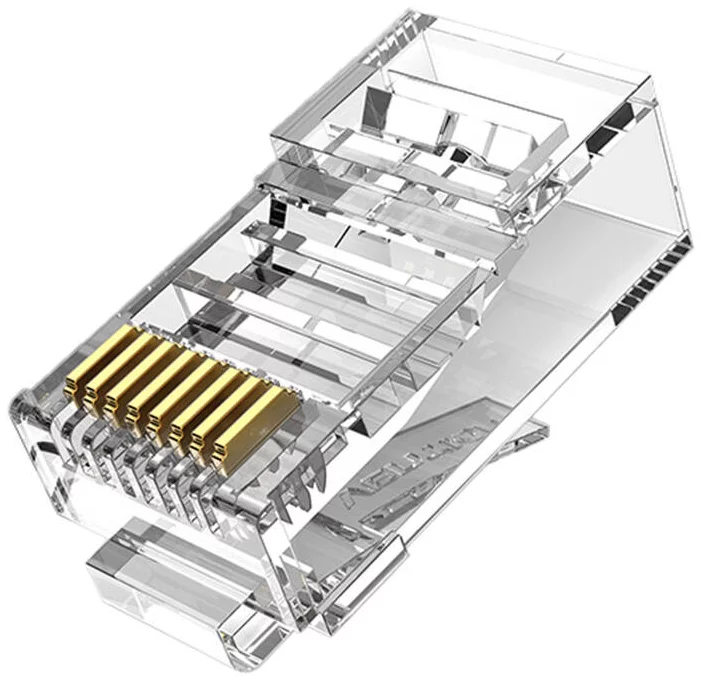 Redukce Modular Plug RJ45 Cat.5E UTP Connector Vention IDBR0-50 Transparent, 50pcs