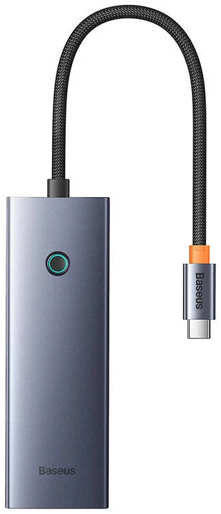USB Hub Baseus Hub UltraJoy Series Lite 4-Port (Type-C to USB 3.0*3+RJ45*1+USB-C 5V) (gray)