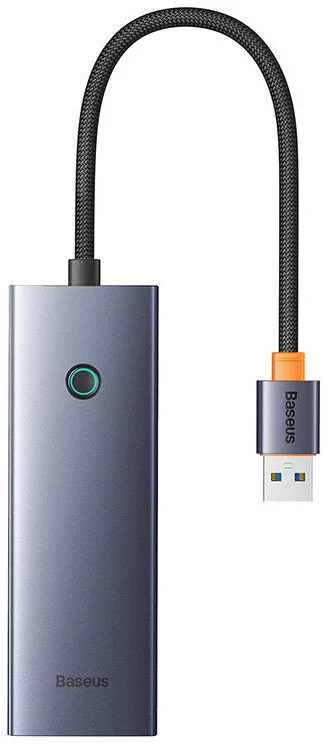 USB Hub Baseus Hub UltraJoy Series Lite 4-Port (USB to USB 3.0*3+RJ45*1+USB-C 5V) (gray)