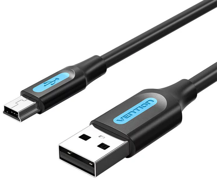 Kábel Vention USB 2.0 A to Mini-B cable COMBC 0.25m Black PVC