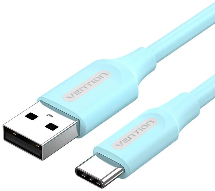 Kábel Vention USB 2.0 A to USB-C Cable COKSF 1m 3A Light Blue