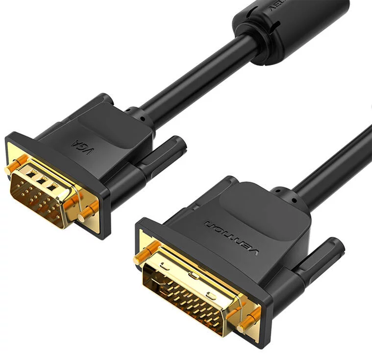 Levně Kabel Vention DVI (24+5) to VGA Cable EACBJ 5m, 1080P 60Hz (black)