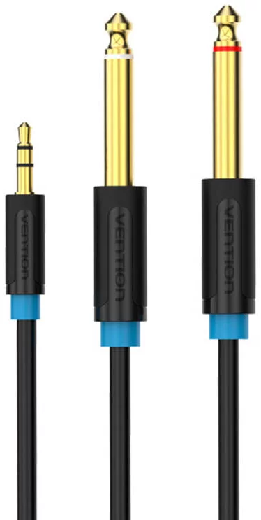 Kábel Vention Audio Cable TRS 3.5mm to 2x 6.35mm BACBJ 5m Black