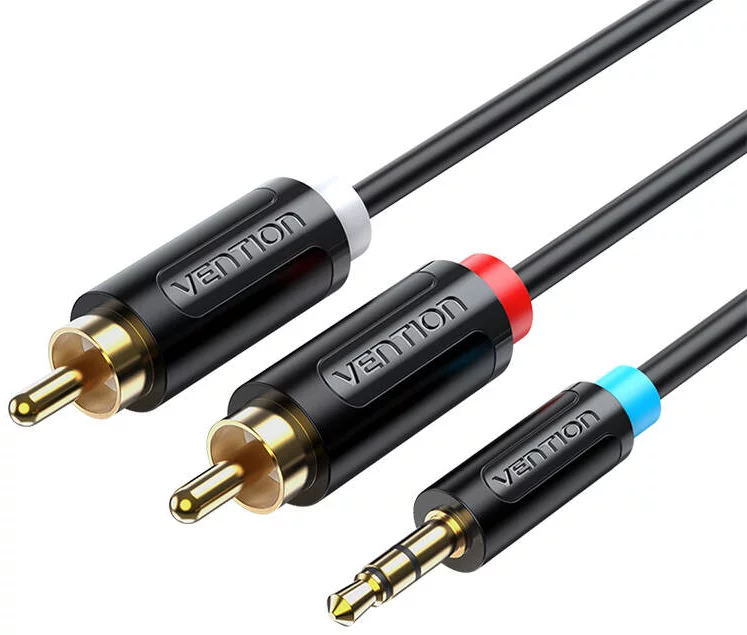 Kábel Vention Cable Audio Adapter 3.5mm Male to 2x Male RCA BCLBK 8m Black