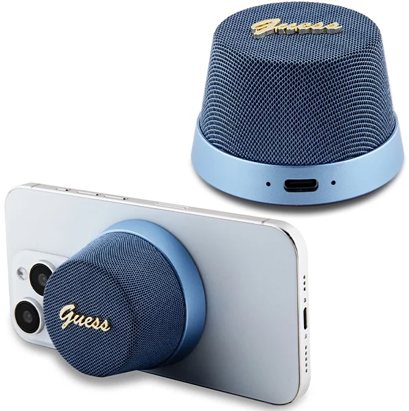 Levně Reproduktor Guess Bluetooth GUWSC3ALSMB Speaker Stand blue Magnetic Script Metal (GUWSC3ALSMB)
