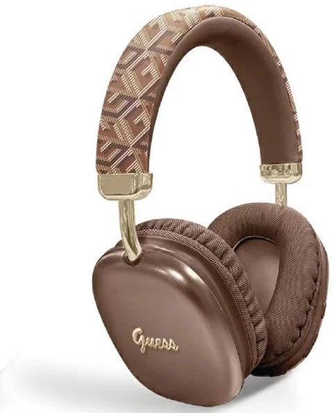 Slúchadlá Guess Bluetooth on-ear headphones GUBHK1GCTCSW brown Gcube Metallic Script Logo (GUBHK1GCTCSW)
