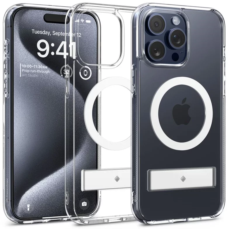Kryt Spigen Caseology Capella MagSafe Kickstand, clear white - iPhone 15 Pro Max (ACS06622)