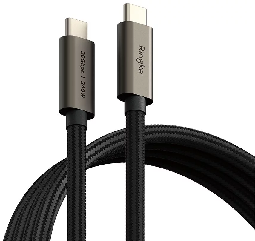 E-shop Kábel RINGKE USB 3.2 GEN 2X2 TYPE-C CABLE PD240W 100CM BLACK (8809961785061)