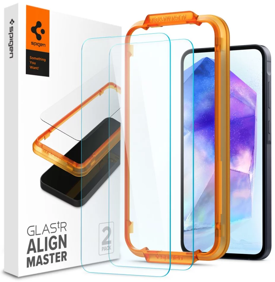 Ochranné sklo Spigen Glass tR AlignMaster 2 Pack -  Samsung Galaxy A55 (AGL07775)