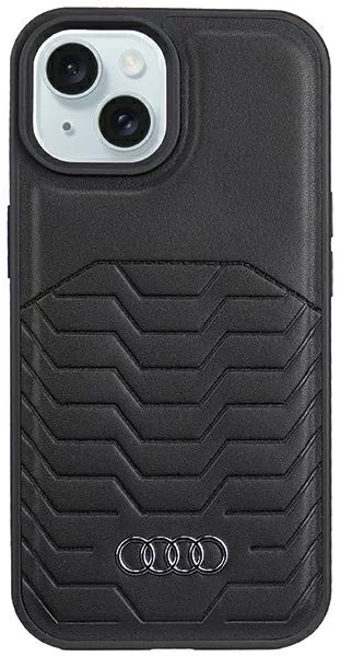 Levně Kryt Audi Synthetic Leather MagSafe iPhone 15 6.1" black hardcase AU-TPUPCMIP15-GT/D3-BK (AU-TPUPCMIP15-GT/D3-BK)