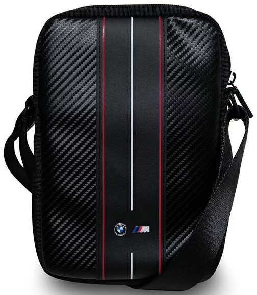 Levně BMW Handbag BMTB8COMSCAKR 8" black Carbon Red Stripes (BMTB8COMSCAKR)