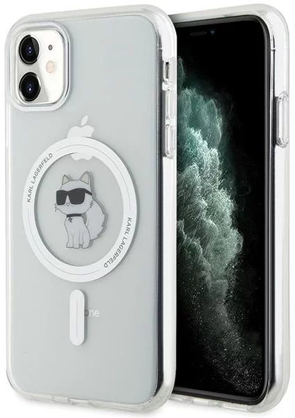 Levně Kryt Karl Lagerfeld KLHMN61HFCCNOT iPhone 11 transparent hardcase IML Choupette MagSafe (KLHMN61HFCCNOT)