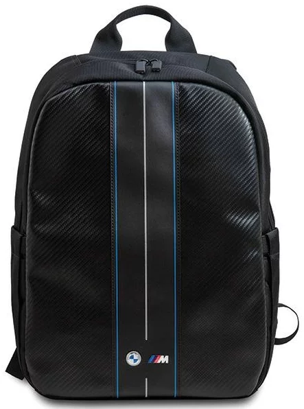 Levně BMW backpack BMBP15COMSCAKL 15" black Carbon Blue Stripes (BMBP15COMSCAKL)