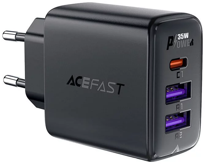Nabíjačka Acefast Wall charger A57 GaN 2xUSB-A+USB-C PD35W EU (black)