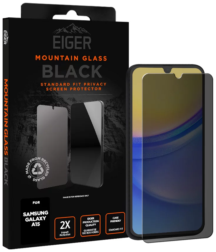 Levně Ochranné sklo Eiger Mountain BLACK Privacy Screen Protector for Samsung A15