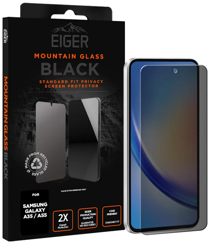 Levně Ochranné sklo Eiger Mountain Glass BLACK Privacy Screen Protector for Samsung A35 / A55