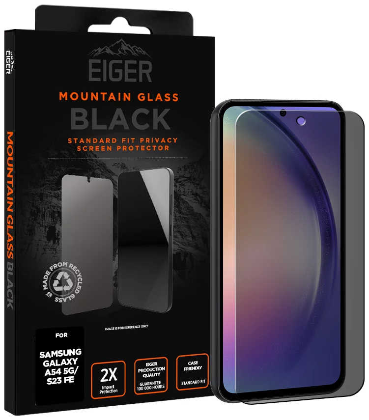 Levně Ochranné sklo Eiger Mountain Black Privacy Screen Protector for Samsung A54 5G / S23 FE