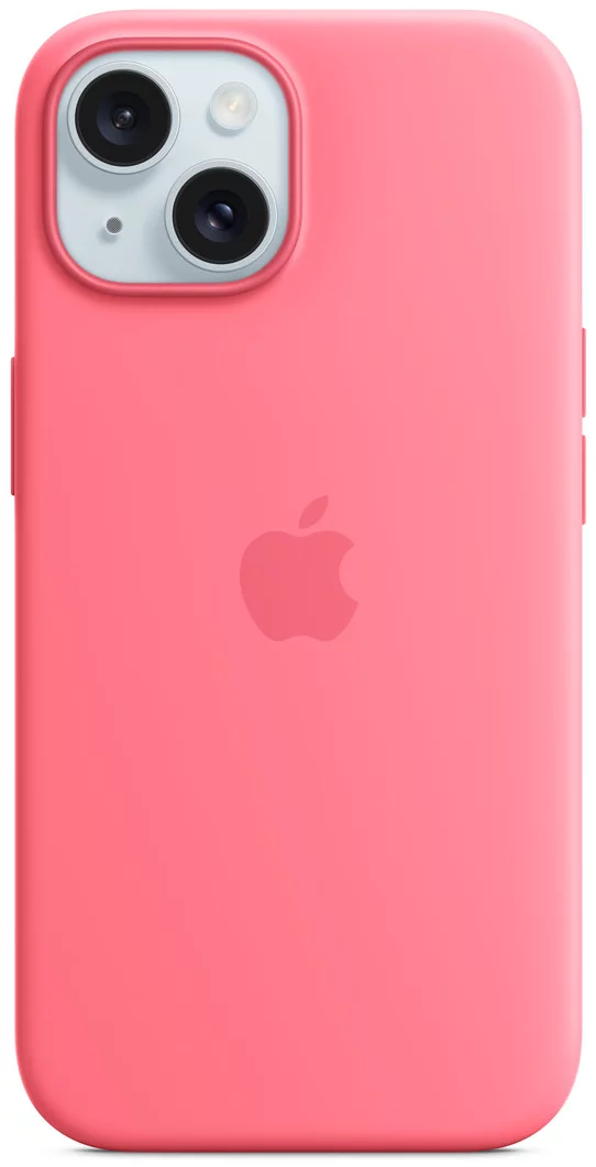Levně Kryt Apple iPhone 15 Silicone Case with MS - Pink