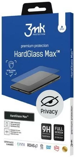 Ochranné sklo 3MK Hardglass Max Privacy Sam S24 Plus Black, Fullscreen Glass