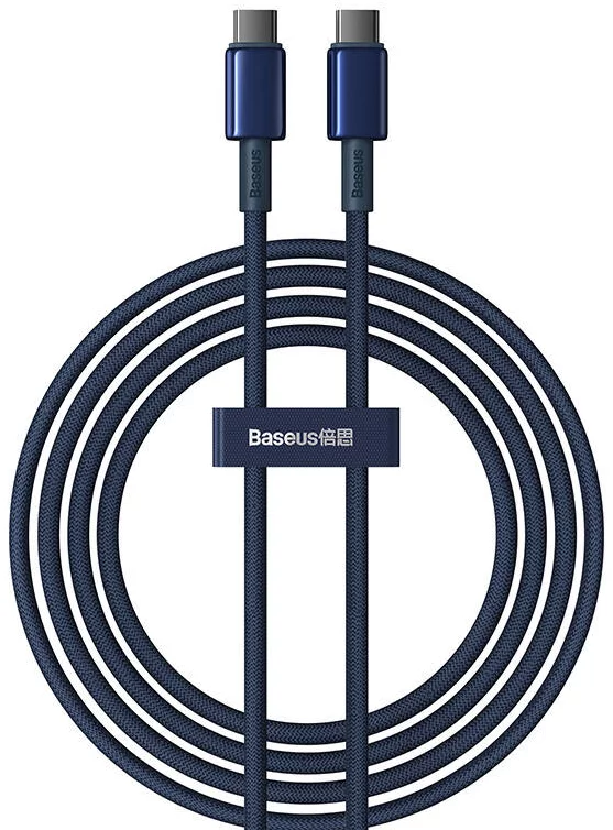 Kábel Baseus Tungsten Glod USB-C to USB-C cable, 100W, 2m (blue)