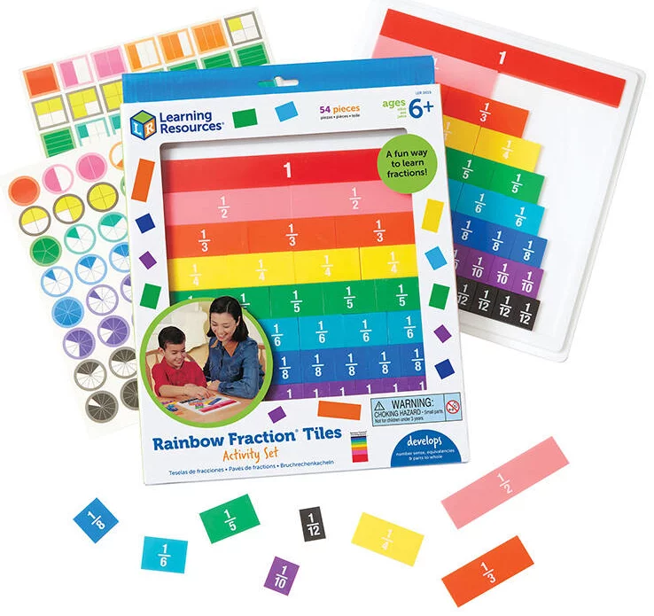 E-shop Hračka Learning Resources Math Tiles Fractions LER 0615 (Rainbow)