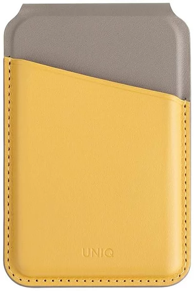 Peňaženka UNIQ Lyden DS magnetic RFID wallet and phone stand yellow-grey (UNIQ-LYDENDS-CYELFGRY)