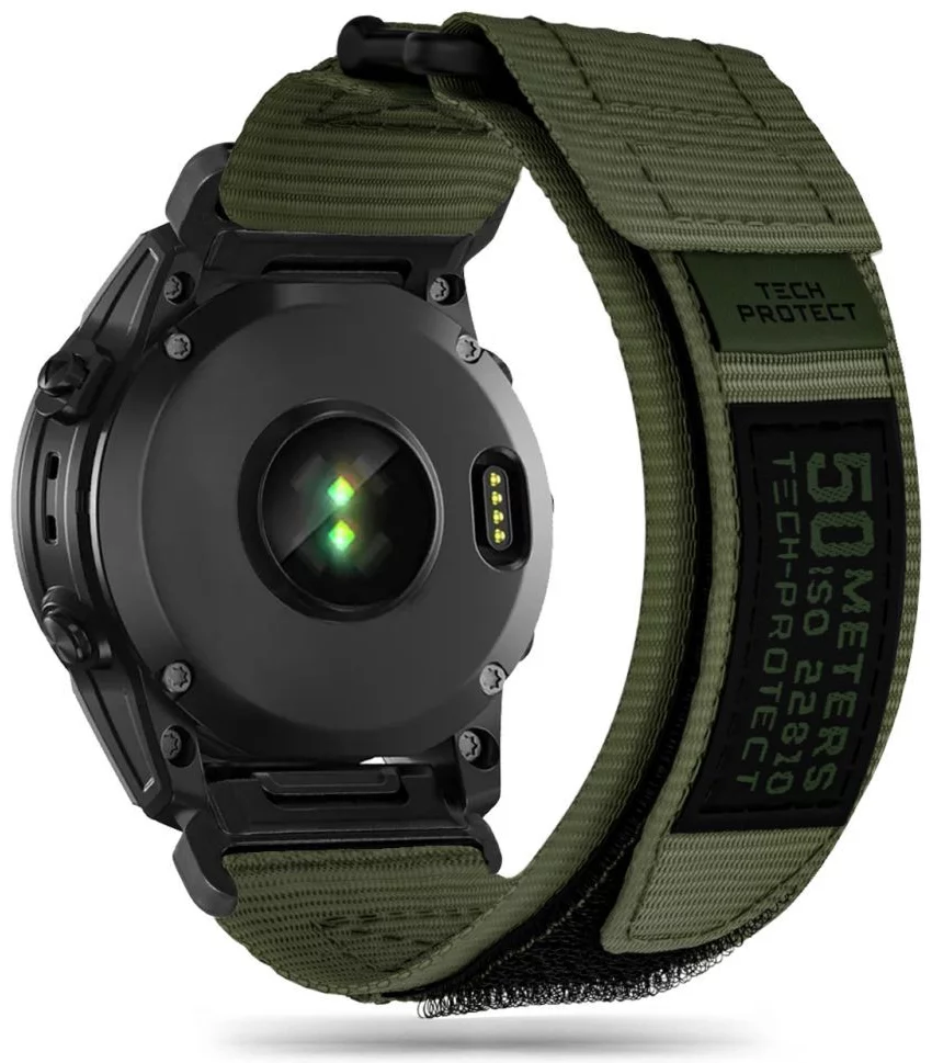 Remienok TECH-PROTECT SCOUT PRO GARMIN FENIX 5 / 6 / 6 PRO / 7 MILITARY GREEN (5906302309344)