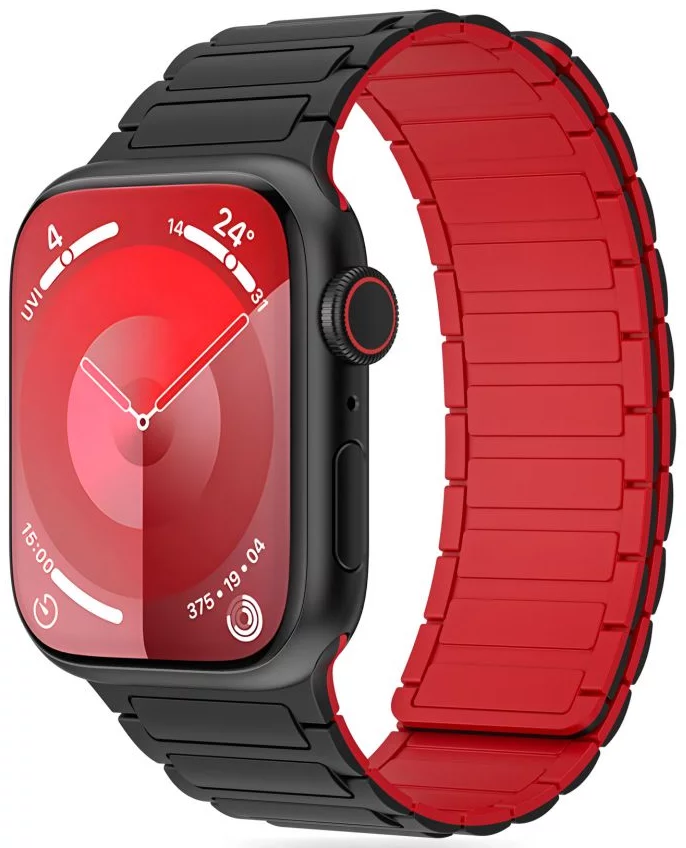 Remienok TECH-PROTECT ICONBAND MAGNETIC APPLE WATCH 4 / 5 / 6 / 7 / 8 / 9 / SE / ULTRA 1 / 2 (42 / 44 / 45 / 49 MM) BLACK/RED (5906302309634)
