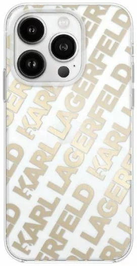 Kryt Karl Lagerfeld KLHCP15LHKFOEMD iPhone 15 Pro 6.1" gold hardcase IML Fullover  Logo (KLHCP15LHKFOEMD)