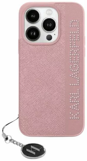 Kryt Karl Lagerfeld KLHCP15LPSAKDGCP iPhone 15 Pro 6.1" pink hardcase Saffiano Rhinestones & Charm (KLHCP15LPSAKDGCP)
