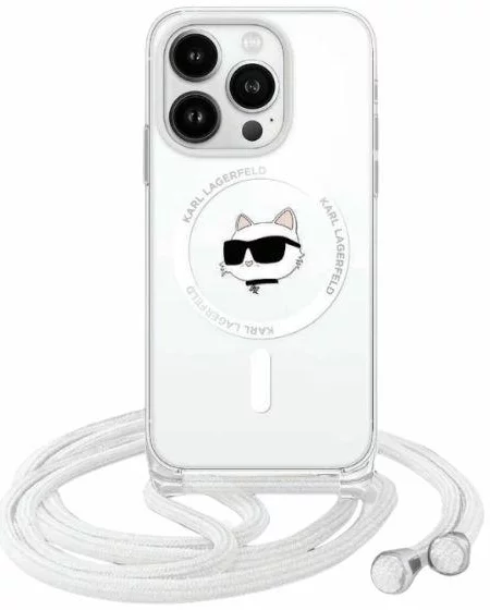 Kryt Karl Lagerfeld KLHMP14LHCCHNT iPhone 14 Pro 6.1" hardcase transparent IML Choupette Head & Cord Magsafe (KLHMP14LHCCHNT)