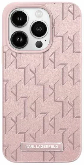 Kryt Karl Lagerfeld KLHMP15LPKHPORPP iPhone 15 Pro 6.1" hardcase pink Leather Monogram Metal Logo (KLHMP15LPKHPORPP)