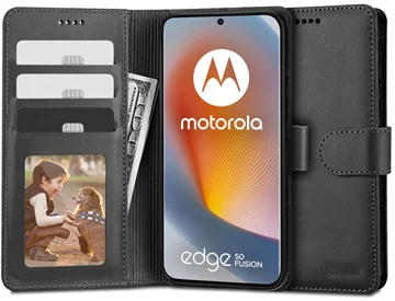 Husă TECH-PROTECT WALLET pentru MOTOROLA EDGE 50 FUSION 5G neagră (5906302309436)  