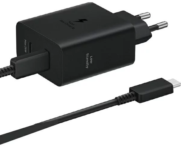 Nabíjačka Samsung EP-T5020XBEGEU PD 50W + USB-C/USB-C cable 5A 1.8m Super Fast Charge black/black (EP-T5020XBEGEU)