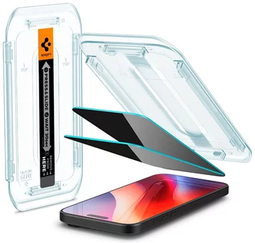 Spigen Glass tR EZ Fit (Privacy) 2ER-PACK gehärtetes Schutzglas transparent für iPhone 16 Pro Max (AGL07908)  