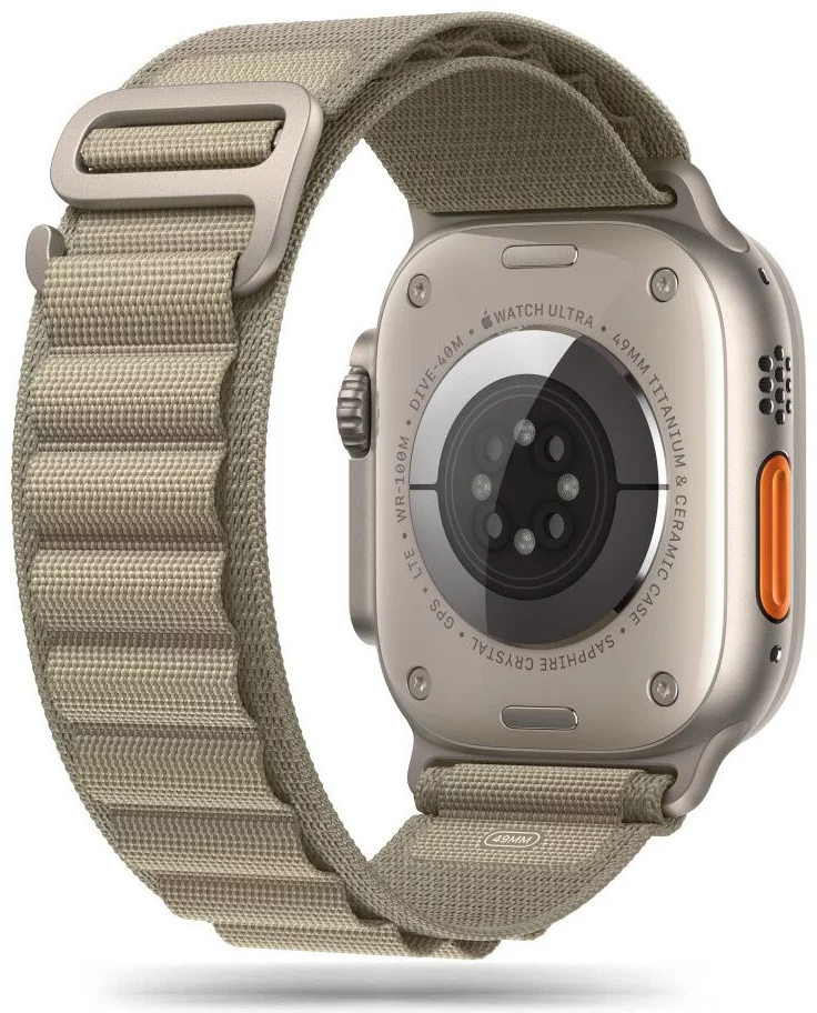 Remienok TECH-PROTECT NYLON PRO APPLE WATCH 4 / 5 / 6 / 7 / 8 / 9 / SE / ULTRA 1 / 2 (42 / 44 / 45 / 49 MM) TITANIUM/OLIVE (5906302301539)