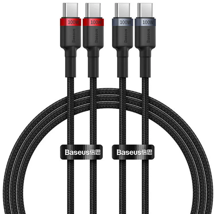 Levně Kabel Baseus Cafule USB-C to USB-C cable 100W, 1m, 2pcs (red-black, gray-black)