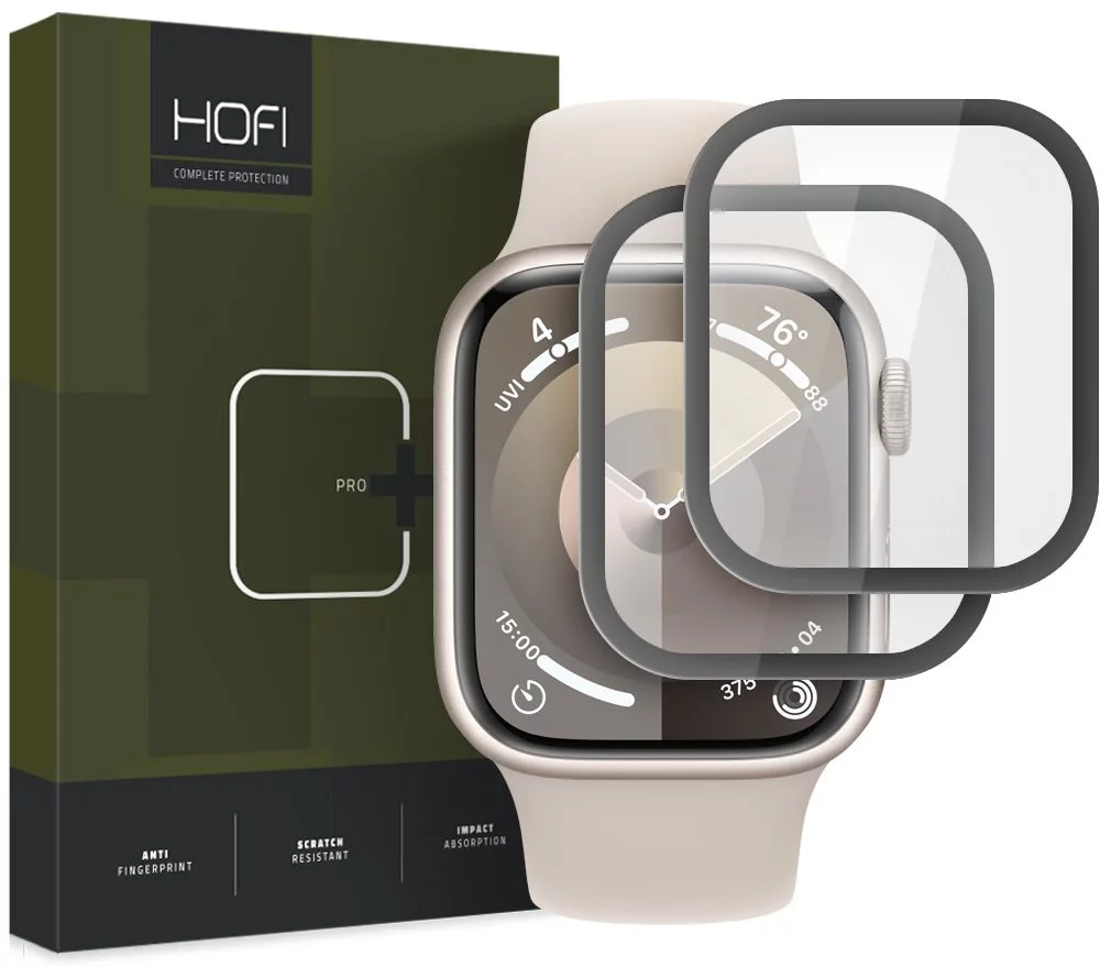 Ochranné sklo HOFI HYBRID PRO+ 2-PACK APPLE WATCH 7 / 8 / 9 (41 MM) BLACK (5906302302734)