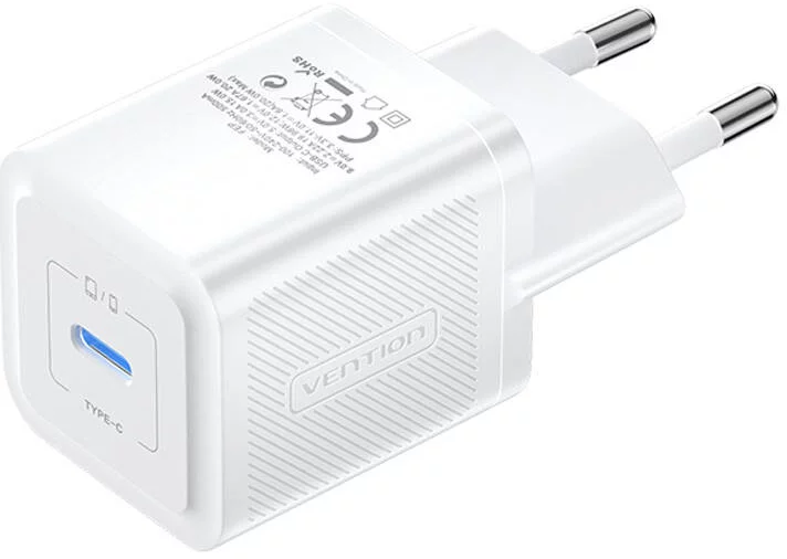 Nabíječka Vention, Wall charger, FEPW0-EU, USB-C, 20W, GaN (white)