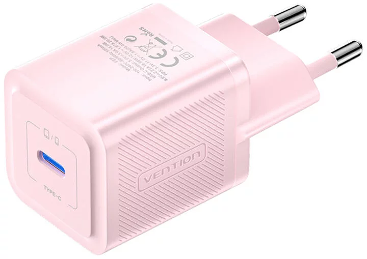 Nabíječka Vention, Wall charger, FEPP0-EU, USB-C, 20W, GaN (pink)