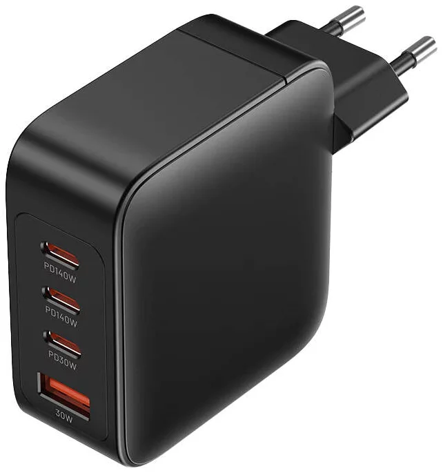 Nabíječka Vention, Wall charger, FEIB0-EU, 3xUSB-C, USB-A, 140W/140W/30W/18W, GaN (black)